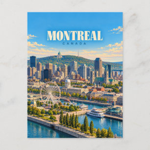 Montreal Canada Vintage Reis Kunst Briefkaart