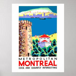 Montreal, Canada, vintage reis Poster