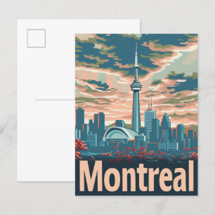 Montreal Canada Vintage Retro Reizen Illustratie Briefkaart
