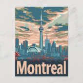 Montreal Canada Vintage Retro Reizen Illustratie Briefkaart (Voorkant)