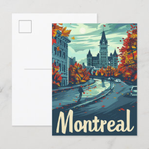 Montreal Canada Vintage Retro Reizen Illustratie Briefkaart