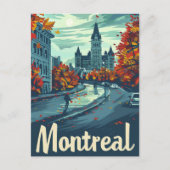 Montreal Canada Vintage Retro Reizen Illustratie Briefkaart (Voorkant)