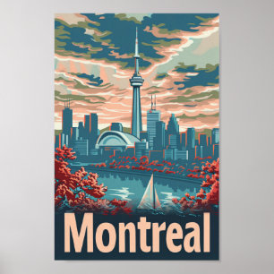 Montreal Canada Vintage Retro Reizen Illustratie Poster