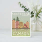 Montréal Canada vintage toerisme illustratie stad Briefkaart (Staand voorkant)