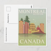 Montréal Canada vintage toerisme illustratie stad Briefkaart (Voorkant / Achterkant)