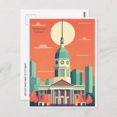 Montréal Canada vintage toerisme illustratie stad Briefkaart (Voorkant / Achterkant)