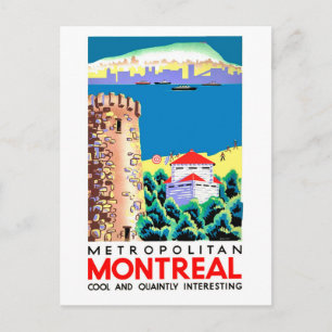 Montreal, Canda, vintage-reizen Briefkaart