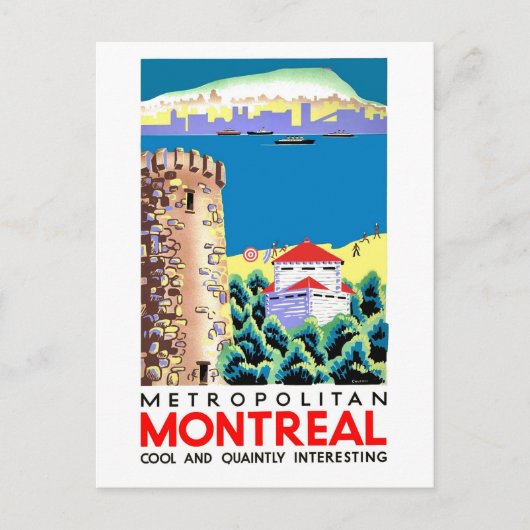 Montreal, Canda, vintage-reizen Briefkaart (Voorkant)