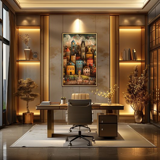 Montreal: City of a Hundred Steeples,Whimsical Art Perfect Poster