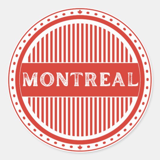 Montreal City Pride Emblem – Canadian Identity Ronde Sticker (Voorkant)