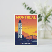 Montreal Clock Tower Vintage Travel Briefkaart (Staand voorkant)