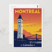 Montreal Clock Tower Vintage Travel Briefkaart (Voorkant / Achterkant)