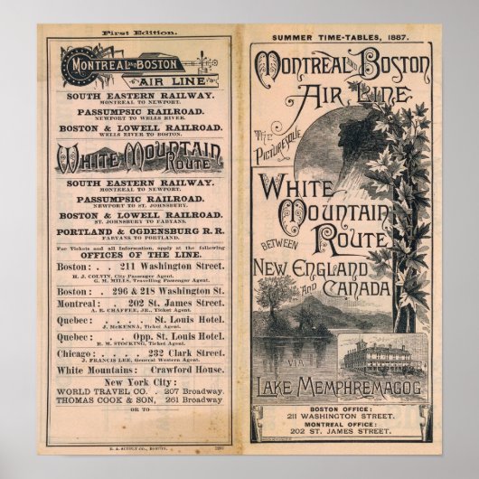 Montreal en Boston Air Line Poster (Voorkant)