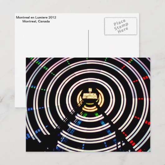 Montreal en Lumiere Ferris Wheel Briefkaart (Voorkant / Achterkant)