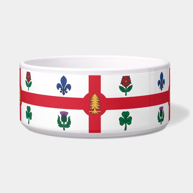 Montreal Flag on Pet Bowl Voerbakje (Voorkant)