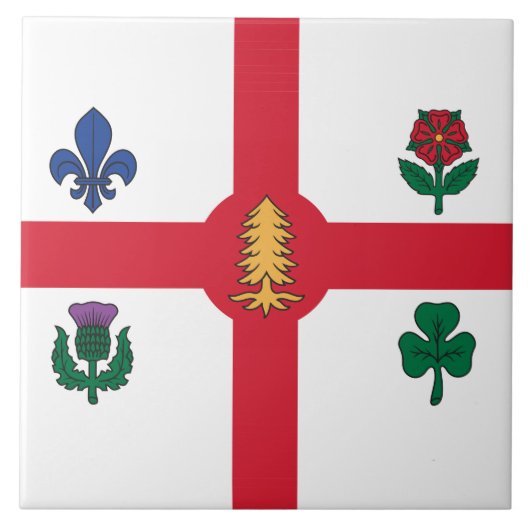 Montreal Flag on Tile Tegeltje (Voorkant)