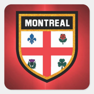 Montreal Flag Vierkante Sticker