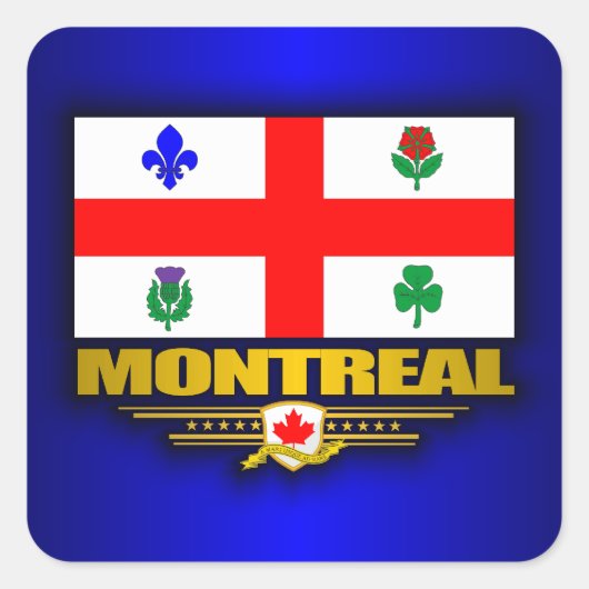 Montreal Flag Vierkante Sticker (Voorkant)