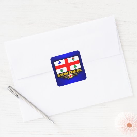 Montreal Flag Vierkante Sticker (Envelop)