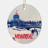 Montreal-fotokerstversiering Keramisch Ornament (Links)