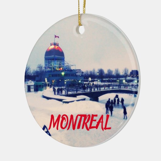 Montreal-fotokerstversiering Keramisch Ornament (Links)