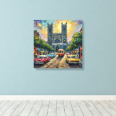 Montreal Gothic Tramway Cathedral Canvas Afdruk (Insitu (Houten vloer))