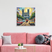 Montréal Gotische Tramway Kathedraal Canvas Afdruk (Insitu (Woonkamer))