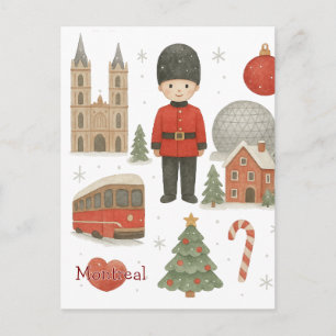 Montreal Kerstmis Aquarel    Cozy Winter Briefkaart