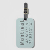 Montreal Latitude-lengte Bagagelabel (Voorkant (verticaal))