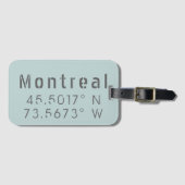 Montreal Latitude-lengte Bagagelabel (Voorkant (horizontaal))