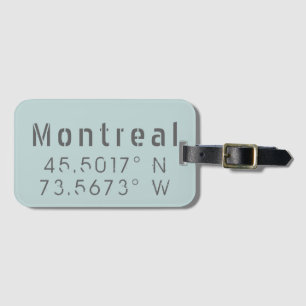Montreal Latitude-lengte Bagagelabel