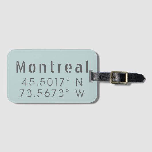 Montreal Latitude-lengte Bagagelabel (Voorkant (horizontaal))