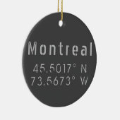 Montreal Latitude-lengte Keramisch Ornament (Rechts)