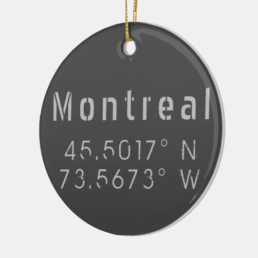 Montreal Latitude-lengte Keramisch Ornament (Links)