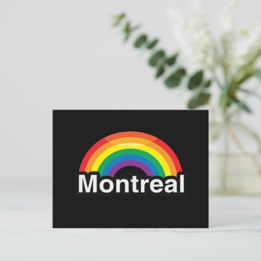 MONTREAL LGBT PRIDE RAINBOW BRIEFKAART (Staand voorkant)
