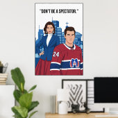 Montreal Metros Hockey Player Motivation Art Poster (Thuiskantoor)