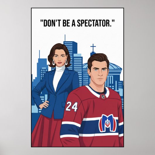 Montreal Metros Hockey Player Motivation Art Poster (Voorkant)