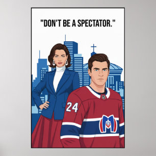 Montreal Metros Hockey Speler Motivatie Kunst Poster