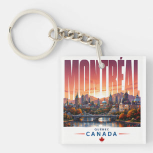 🍂 Montreal Modern Silhouette Stadsstijl 🍂 Sleutelhanger