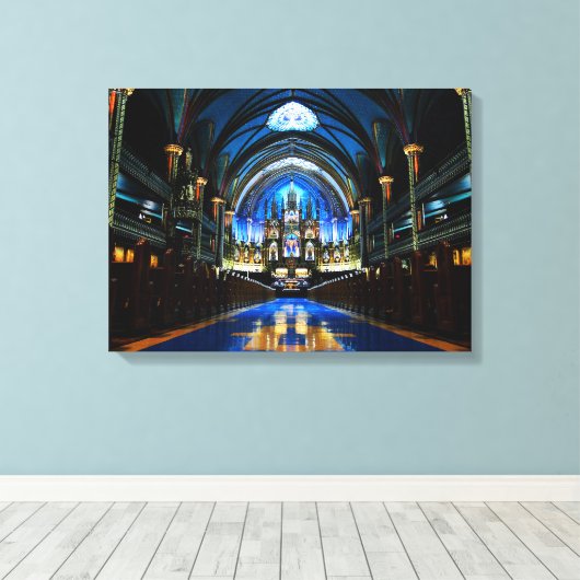 Montreal Notre Dame Cathedraal Canvas Afdrukken (Insitu (Houten vloer))