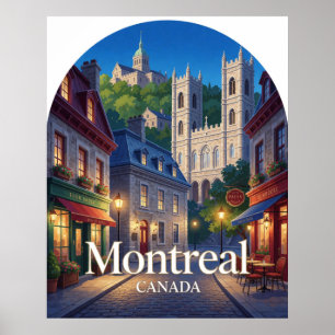 Montreal Oude Architectuur van Quebec Reizen  Poster