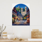 Montreal Oude Architectuur van Quebec Reizen Poster (Keuken)