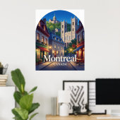 Montreal Oude Architectuur van Quebec Reizen Poster (Thuiskantoor)