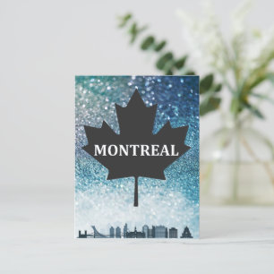 Montreal QC Canada City Silhouette Blauwgroen Brie Briefkaart