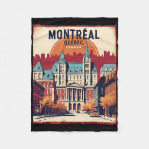 Montreal Quebec Canada 1950s Vintage Travel Touris Fleece Deken