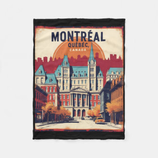 Montreal Quebec Canada 1950s Vintage Travel Touris Fleece Deken