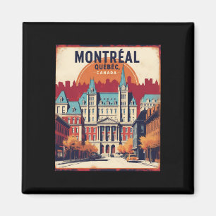 Montreal Quebec Canada 1950s Vintage Travel Touris Magneet