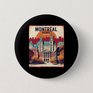 Montreal Quebec Canada 1950s Vintage Travel Touris Ronde Button 5,7 Cm