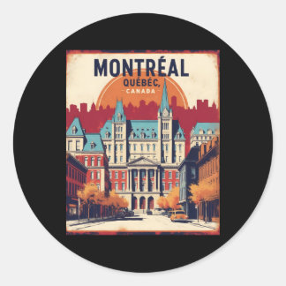 Montreal Quebec Canada 1950s Vintage Travel Touris Ronde Sticker