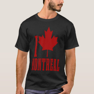 Montreal Quebec Canada Esdoornblad Canadese Vlag P T-shirt